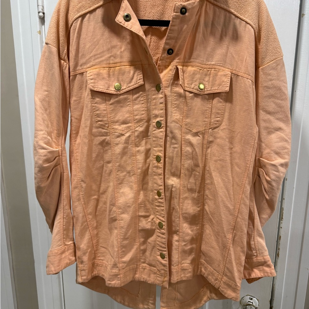 Anthropologie XS PILCRO Stylish Peach Jacket - Picture 5 of 11